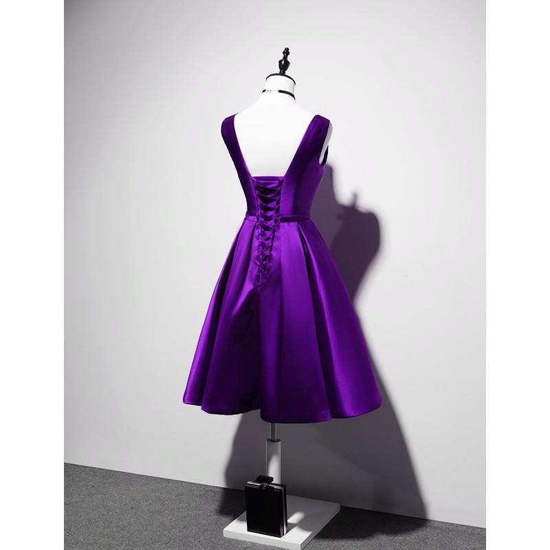 Purple Bridesmaid Dress Short Homecoming Dress cg13444