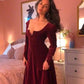 Sexy Burgundy Velvet Prom Dress New Evening Dresses      cg25222