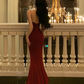 Burgundy Mermaid Long Prom Dress Formal Party Dress       cg25148