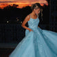 Gorgeous Lace A-Line Spaghetti Straps Backless Long Prom Dresses     cg25074