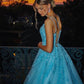 Gorgeous Lace A-Line Spaghetti Straps Backless Long Prom Dresses     cg25074