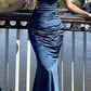 Simple Off Shoulder Satin Sweetheart Long Evening Prom Dresses, Custom Mermaid Prom Dress      cg25082