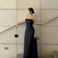 Spaghetti Straps Black A Line Long Prom Dresses       cg25147