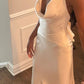 Sexy Halter Mermaid Ivory Long Prom Dress      cg25095