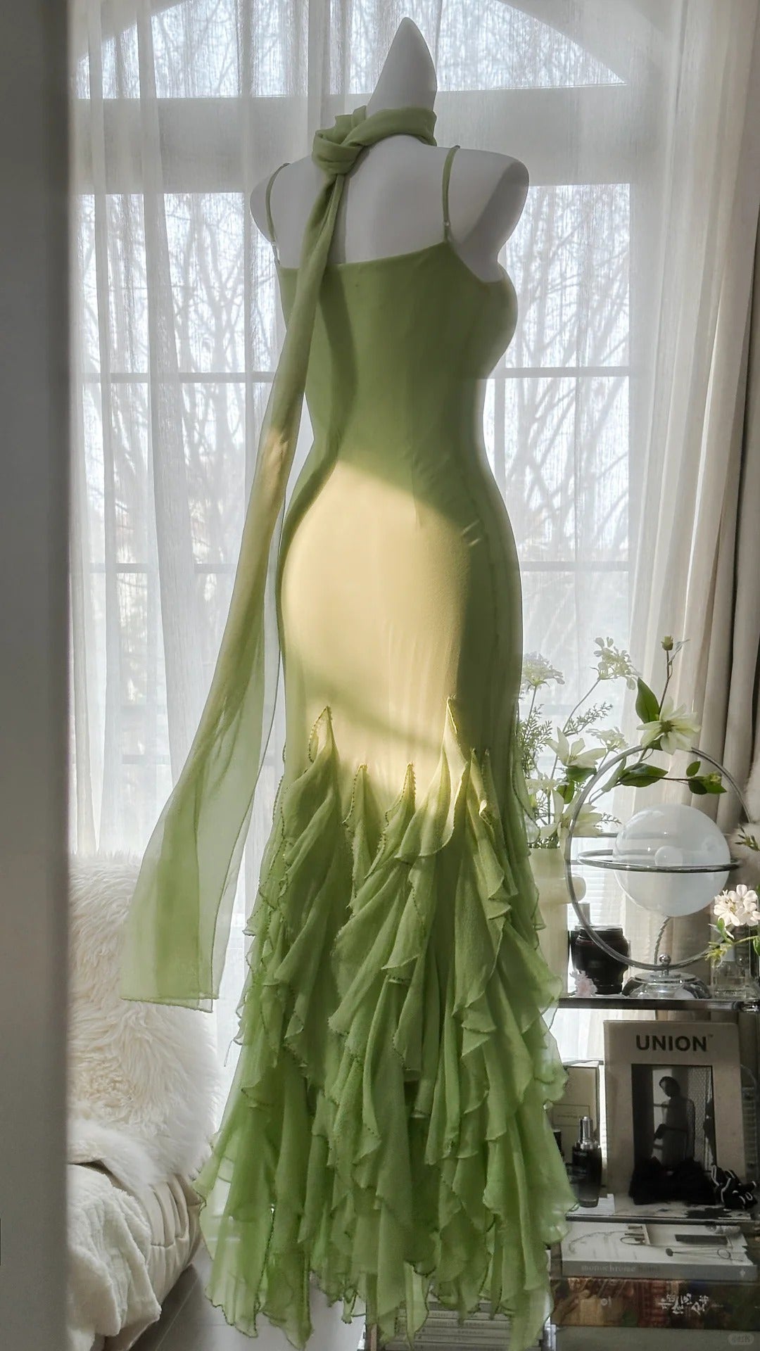 Vintage Evening Dresses, Sleeveless Green Party Gowns  cg25524