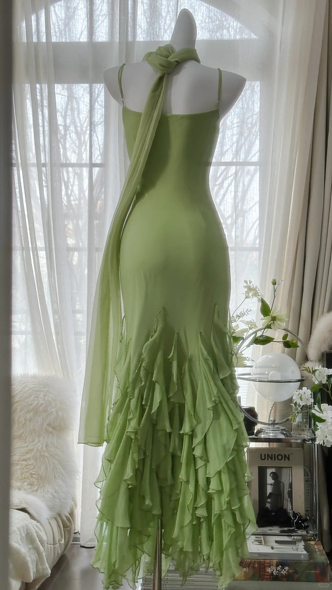 Vintage Evening Dresses, Sleeveless Green Party Gowns  cg25524