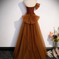 Brown Tulle and Satin Mermaid Long Party Dress, New Style Long Formal Dress Prom Dress      cg25058