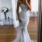 Mermaid Wedding Dress See Through Wedding Dress long prom Dress   cg18139