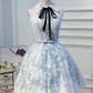 Halter Light Sky Blue Lace Appliques Homecoming Dresses with Lace up, Cocktail Dresses cg3664