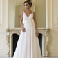 V Neck Sleeveless A Line Floor Length Beach Wedding Dresses  cg7508