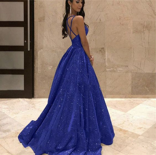 A Line Royal Blue Long Prom Dress, Formal Graduation Dress    cg24967