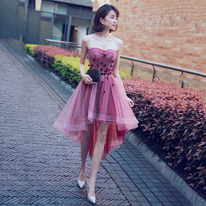 CUTE SWEETHEART NECK TULLE SHORT PROM DRESS  cg10455