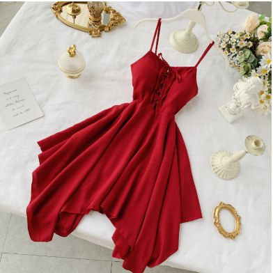 Sexy Lace Up Spaghetti Strap Summer Dress Homecoming Dress   cg10924