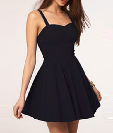 Simple A-Line Spaghetti Straps Backless Black Short Homecoming Dress, Sexy Cocktail Dress cg1102