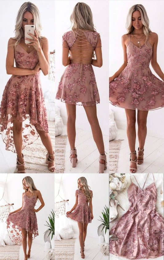 Blush Short Dresses, Blush Party Dresses  homecoming DRESS   cg11281