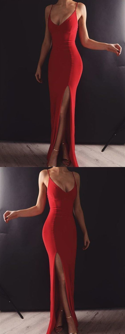 Sexy Sleeveless Red Slit Prom Dress Evening Party Gown   cg11548