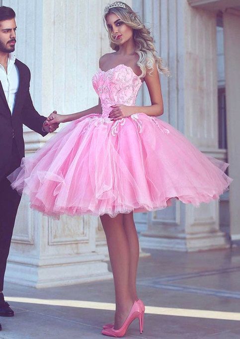 Pink Short Homecoming Dress   cg11733