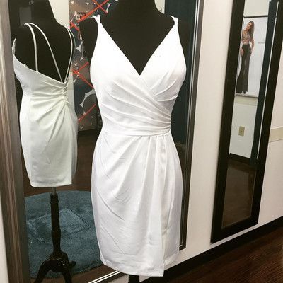 Straps Short White Homecoming Dress Cocktail Dress   cg11934