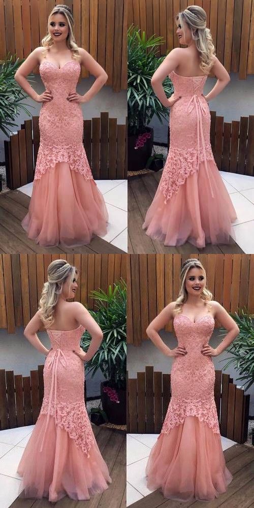 Sweetheart Prom Dress, Charming Mermaid Party Dress, Lace Long Evening Dress cg1208