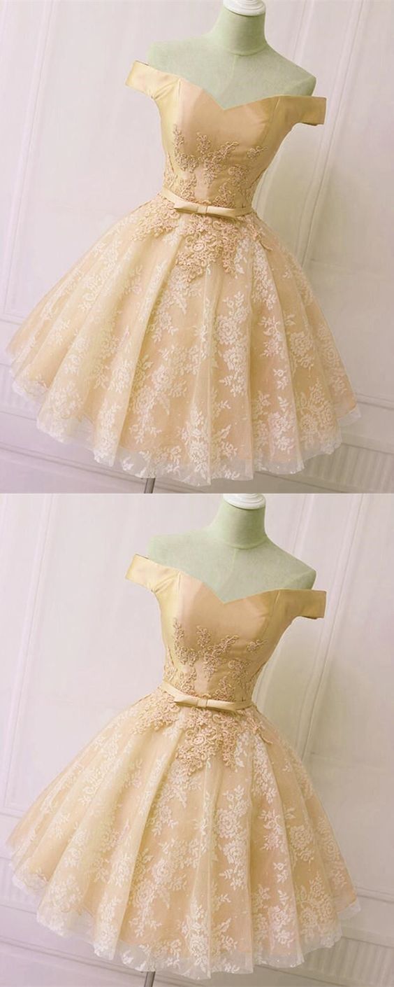 Sweet 16 Dress,Light Champagne Lace Homecoming Dress Short    cg12133