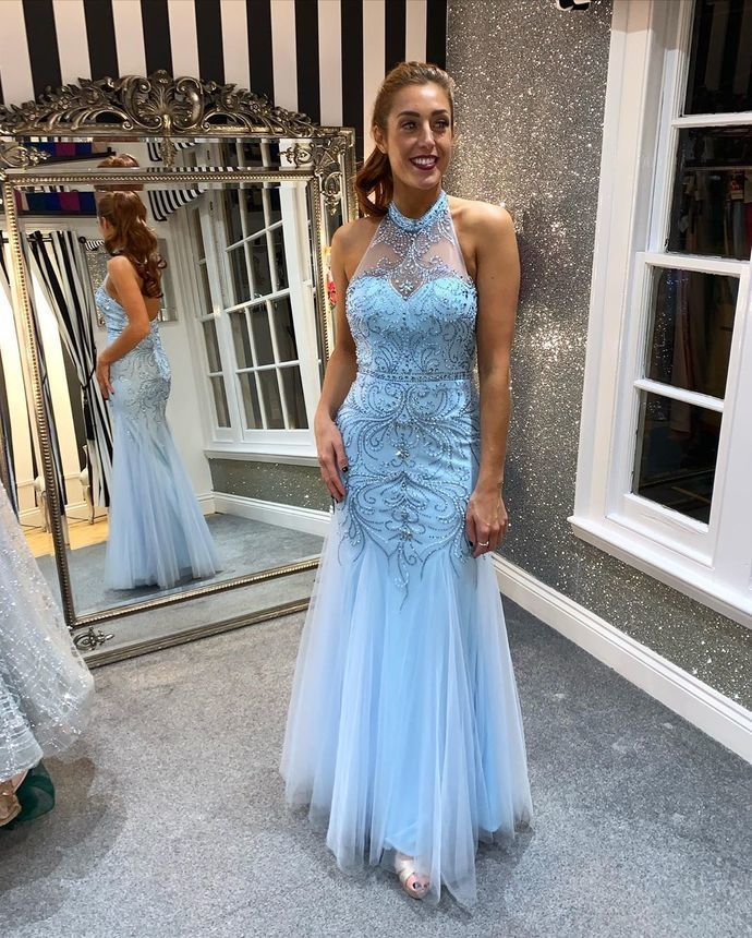 Charming Halter Mermaid Prom Dresses,Long Prom Dresses   cg12367