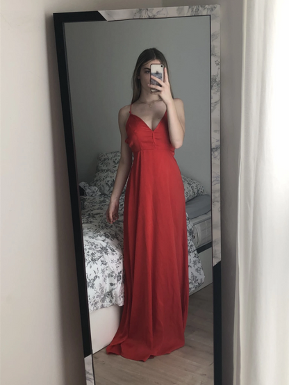 Red 2020 Prom Dresses, Long Prom Dress, Simple prom dress     cg12488