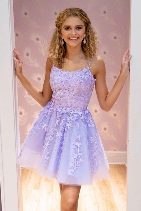 PURPLE TULLE COCKTAIL DRESS homecoming dress    cg12809