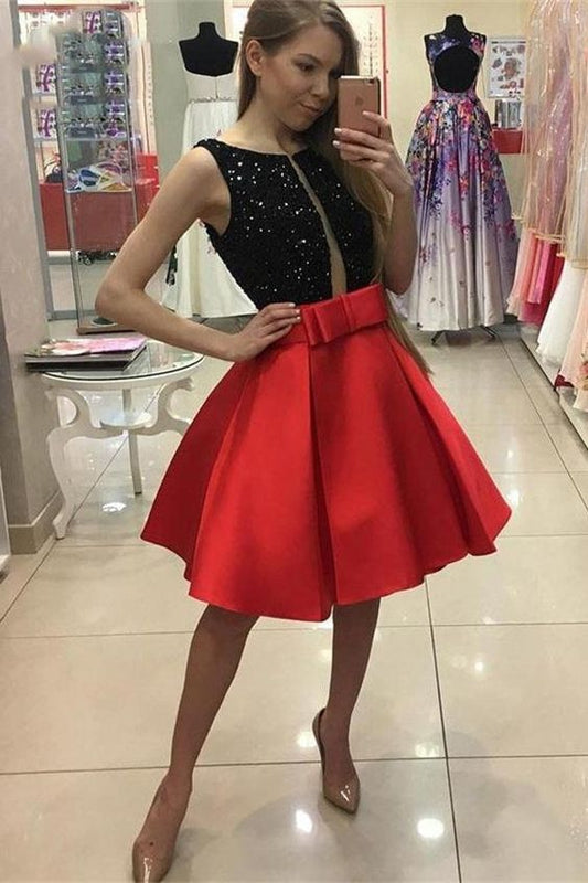 Red Homecoming Dress, Lace Homecoming Dress cg1310