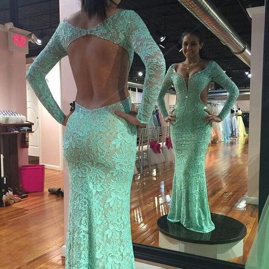 Charming Prom Dress, Sexy Evening Party Dress,Long Sleeve Evening Dress   cg14022