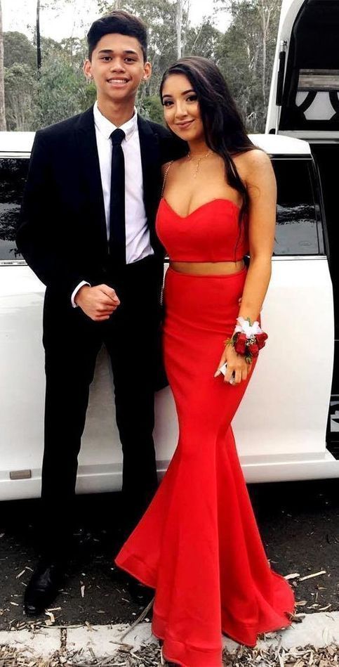 Two Piece Long Prom Dress, Long Prom Dress cg1405