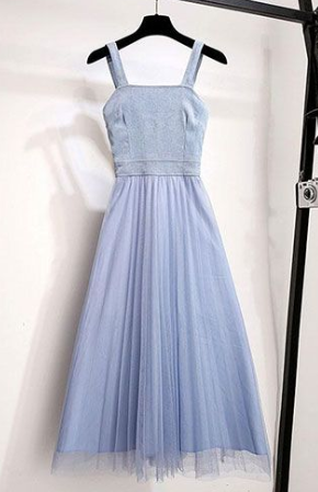 Blue cute tulle summer dress, women fashion homecoming dress cg1437