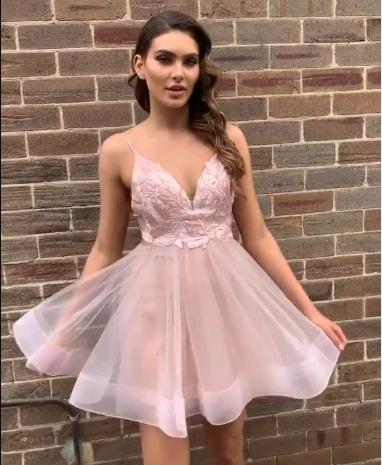 Spaghetti Straps Homecoming Dress,    cg17171