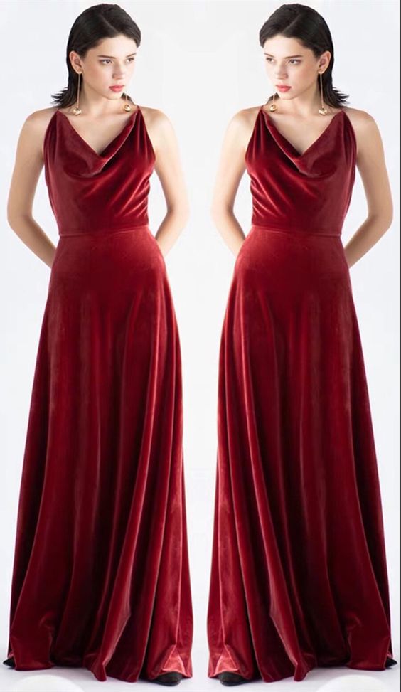 Rust velvet bridesmaid dresses prom dresses 2021    cg17308