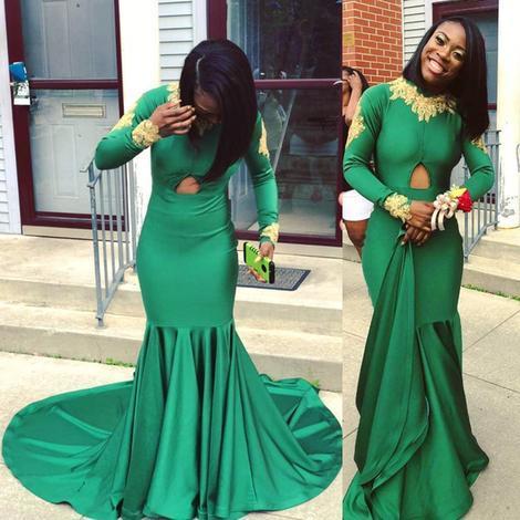 Green Prom Dress Mermaid Prom Dresses Evening Gowns,   cg17611