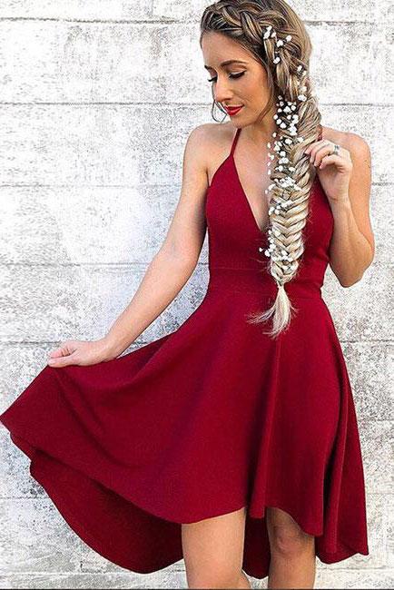 BURGUNDY COCKTAIL DRESS HOMECOMING DRESS    cg17975