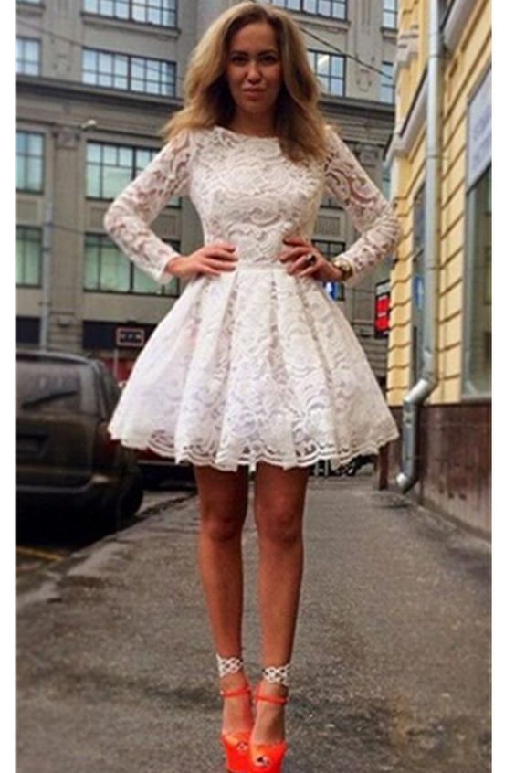 Long Sleeves Lace Homecoming Dresses,Classy Short homecoming Dresses,Pretty Homecoming Dress For Teens cg1961