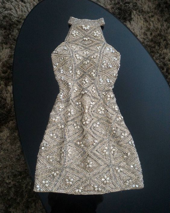 short homecoming dress , beaded fashion dress cg2010