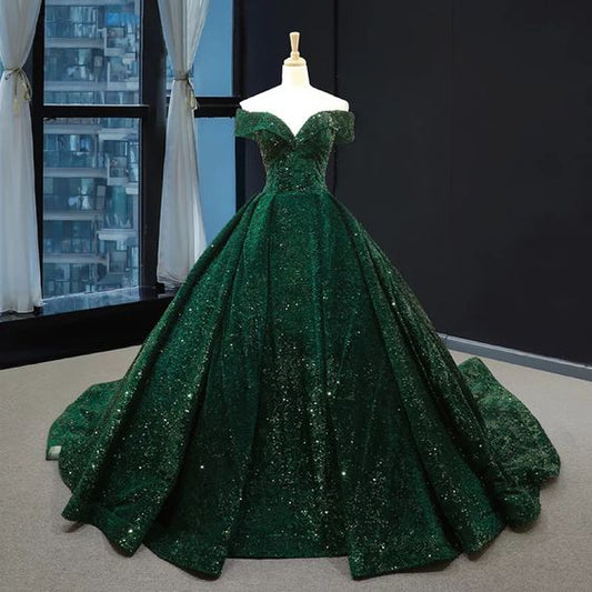 Unique a line long prom dress, green long evening dress   cg21447