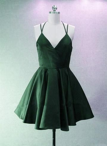 Adorable Green Halter V-neckline Short Junior Party Dress, Homecoming Dress 2019 cg2164