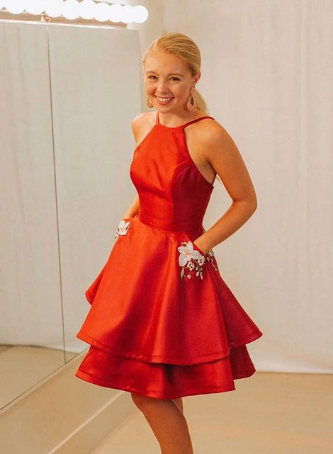 Cute red short homecoming dress    cg22228