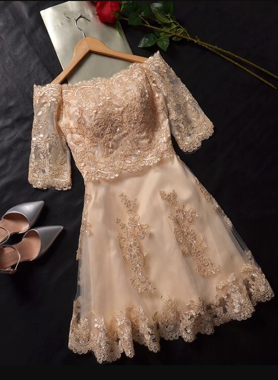 Cute Lace And Tulle Short Junior Dress, Homecoming Dress 2019 cg2296