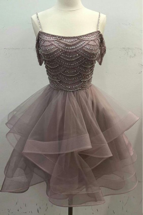 Homecoming Dress, Beaded A Line Cocktail Dress     cg23330