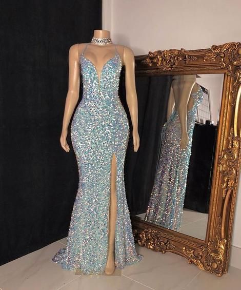 Sexy Sequins Sleeveless Mermaid Prom Dresses        cg23366