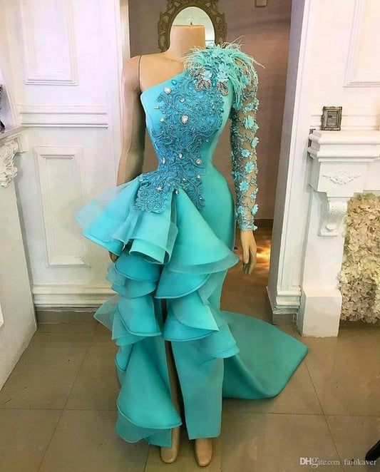 Green Long Mermaid Prom Dress Evening Gowns          cg23518