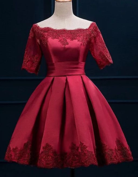 burgundy homecoming dresses with sleeves  cg2357