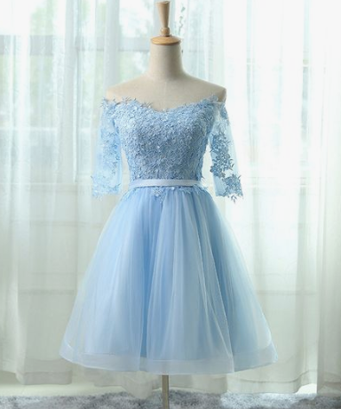 Elegant Homecoming Dresses,A-line Homecoming Dresses,Light Blue Homecoming Dresses cg2412