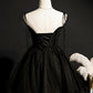 Black Straps Tulle Short Homecoming Dress       cg24471