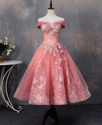 tea length homecoming dresses blush pink tulle ball gown cg2455