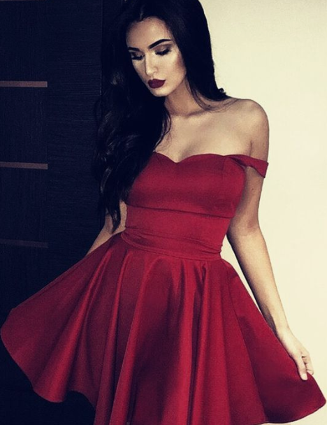 sweetheart homecoming dresses,off shoulder homecoming dress,burgundy homecoming dresses cg2461