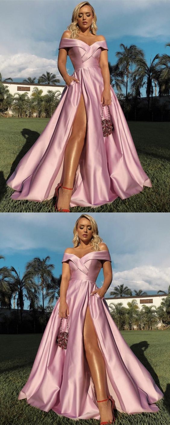 Light pink prom dresses with pocket cg2578